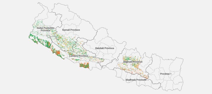 Preview of the Crop suitability map layer for Nepal