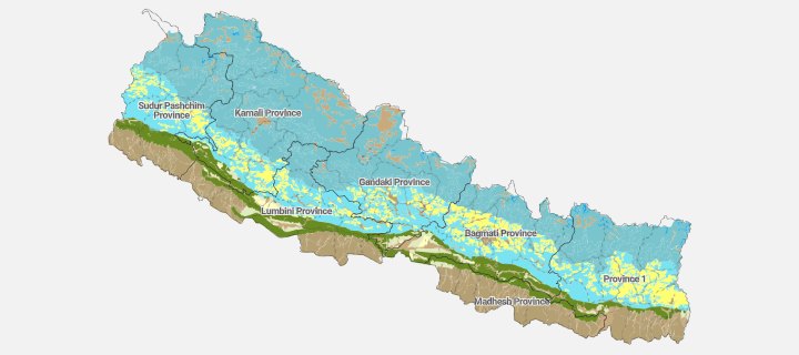 Preview of the Parent soil polygons layer for Nepal