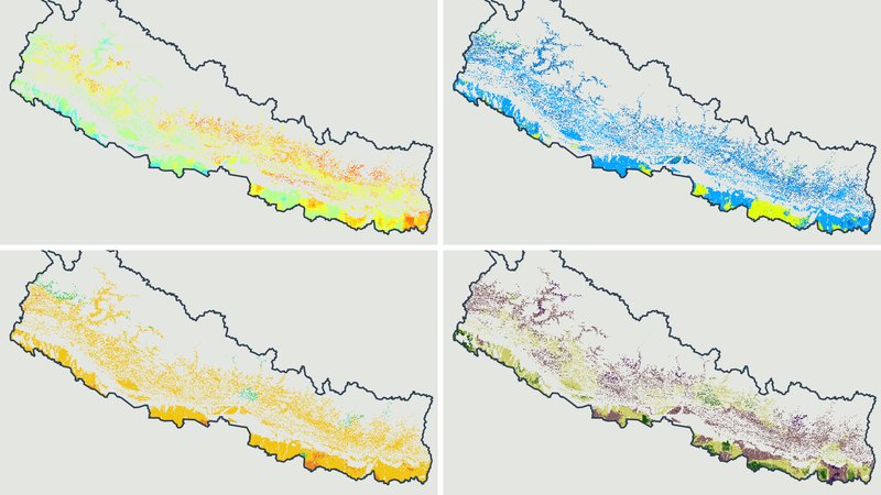 Four soil property layers of Nepal